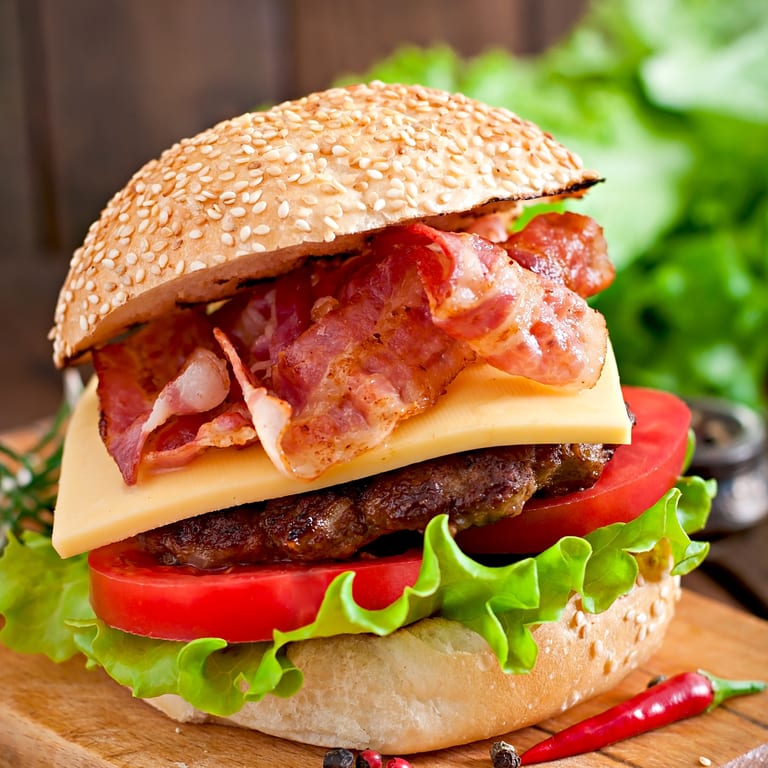Indulge in Our Bacon Cheeseburger