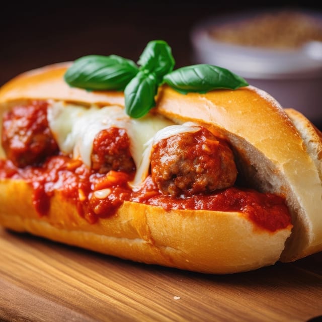 Meatball Parmigiana Sub.